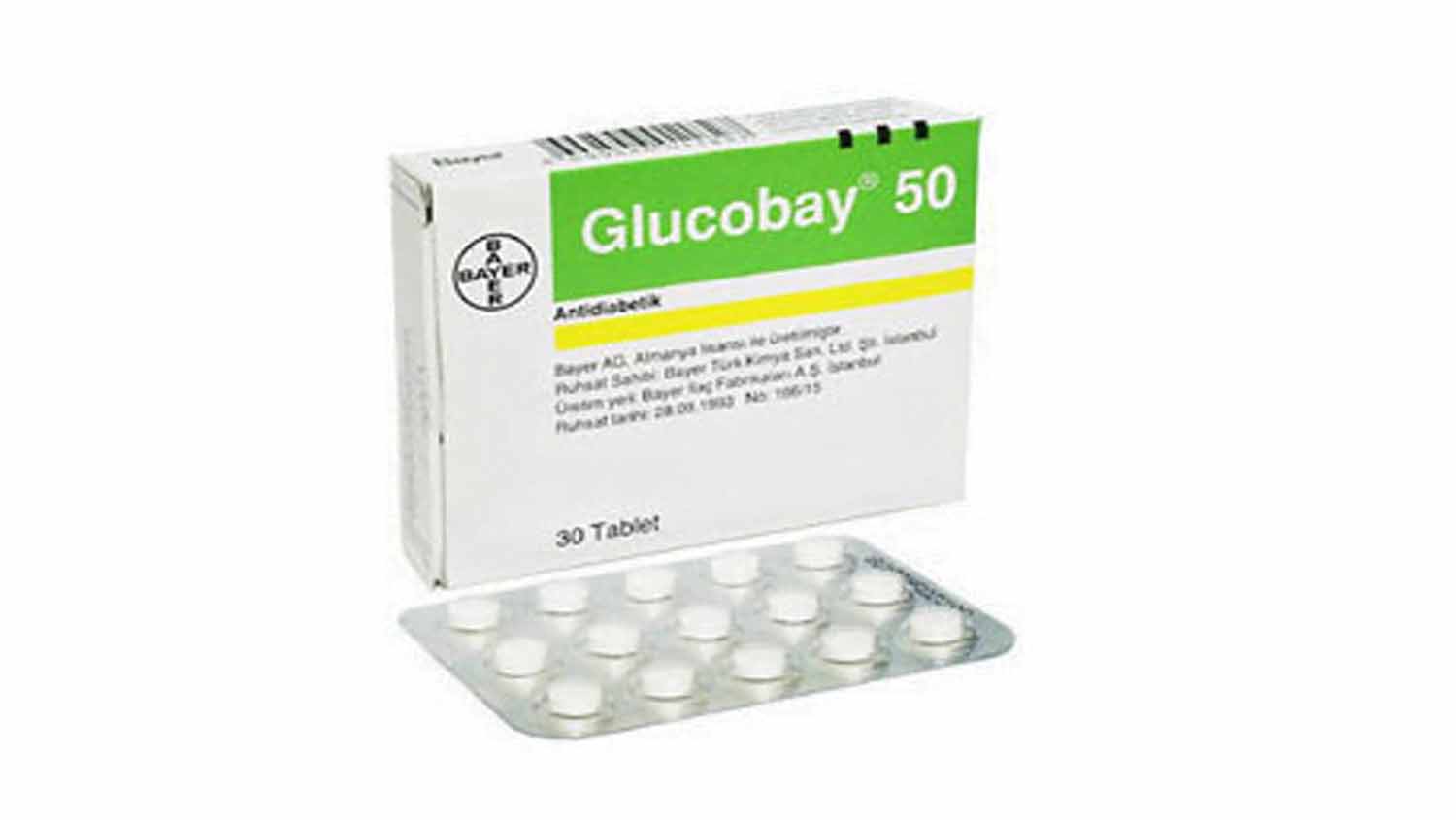 Glucobay 50 Mg 90 Tablets Bayer
